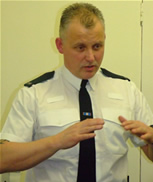 PC Jon Hutchinson talks to youth club members