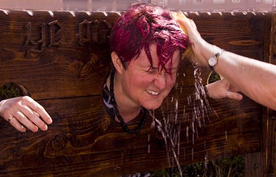 Carolyn Hearn in the stocks