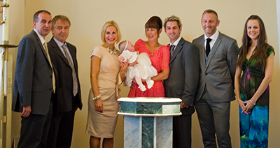 Andrew and Melanie Jayne Applegarth with their daughter who was Baptised on July 15th in St Andrew's Church.