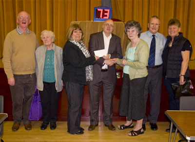 Members of the parish bingo committee present &pound;1000 to the Parish Youth Leader
