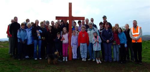 Parishoners from local parishes carried cross to top of Eston Hills