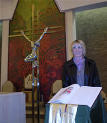 Pam Robson after Mass at Rite of Election